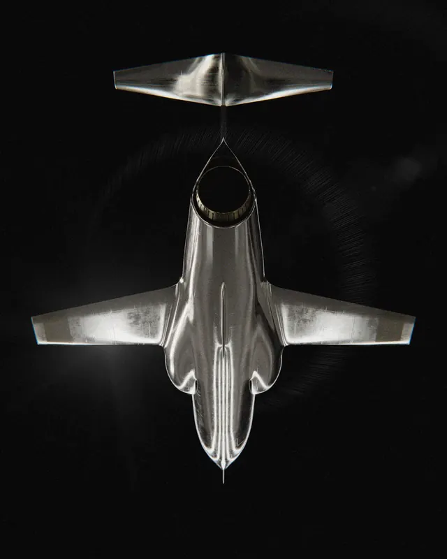 Minimalist aircraft product photography overhead, minimalist, photographic, monochrome