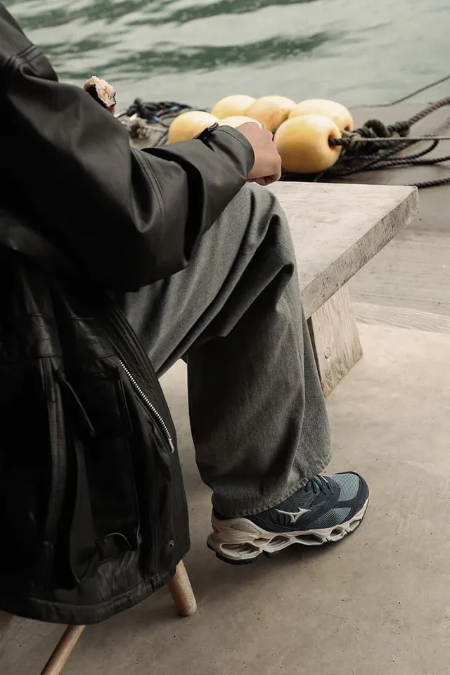 Mizuno fisherman sneaker collection lifestyle shoot, photographic, editorial, warm