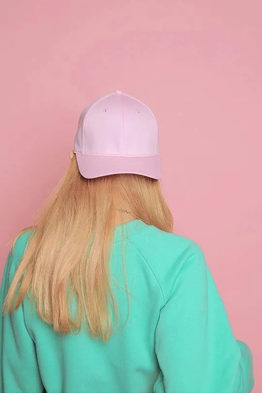 Blonde hair turquoise jacket fashion shot, photographic, minimal, pastel