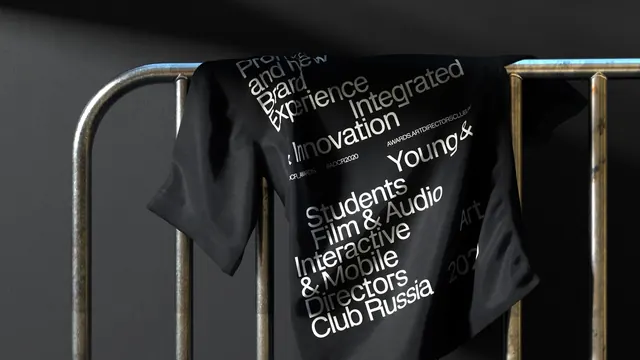 Graphic textile shirt with typography, photographic, technical, dark