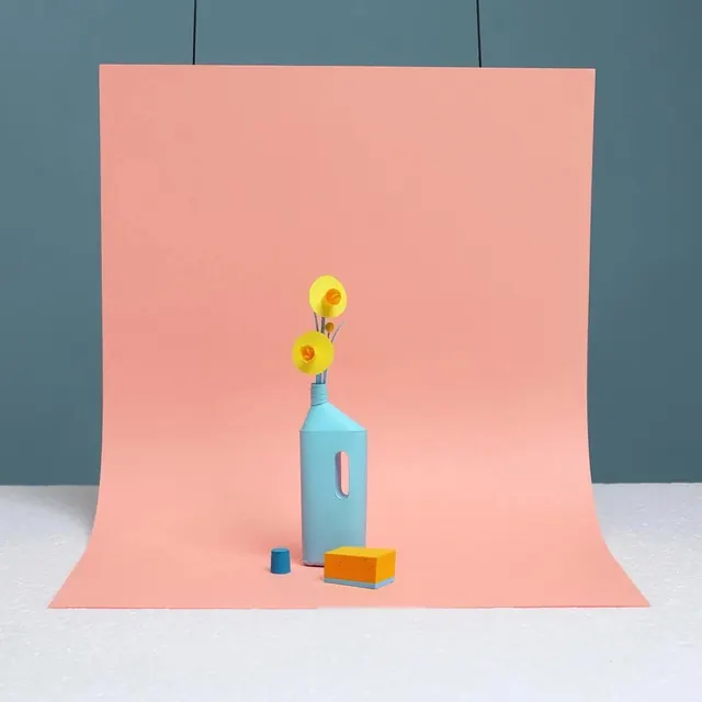 Minimalist still life with 3D objects, photographic, minimalist, pastel