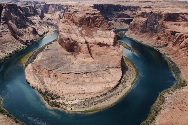 Horseshoe Bend river canyon landscape, photographic, organic, earthy