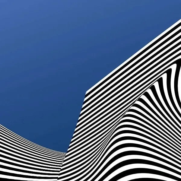 Minimalist striped architectural photography, photographic, geometric, high-contrast