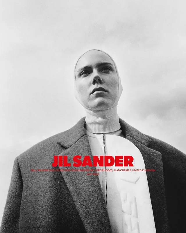 Jil Sander fashion campaign portrait, photographic, editorial, monochrome