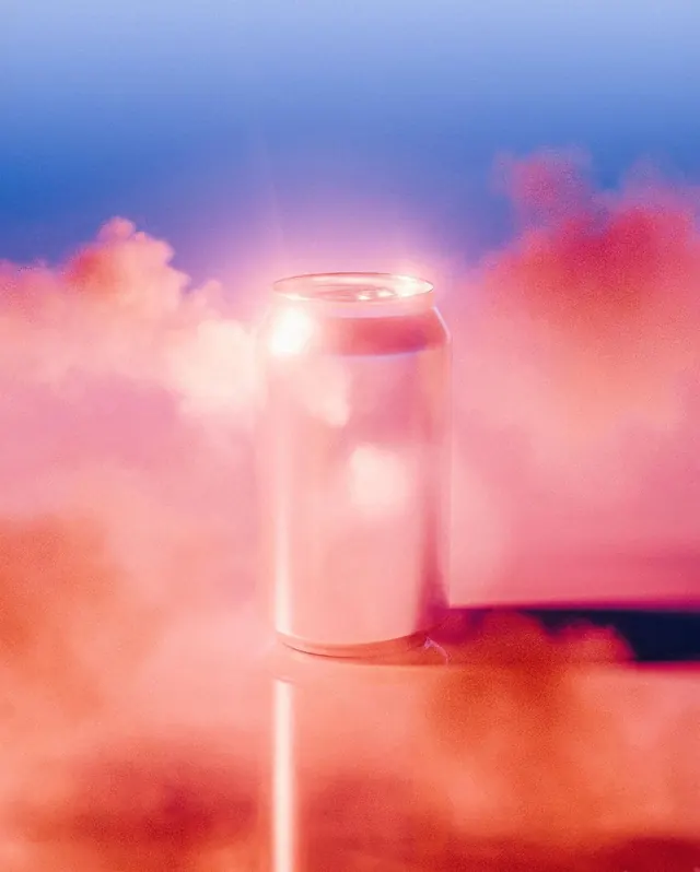 Glass with gradient background, photographic, gradient-heavy, vibrant
