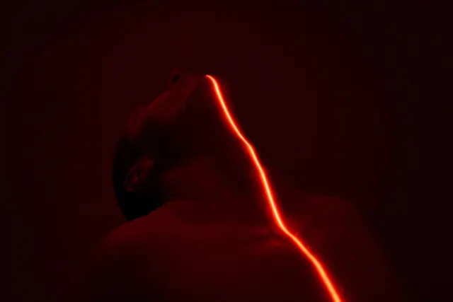 Glowing Red Line Portrait