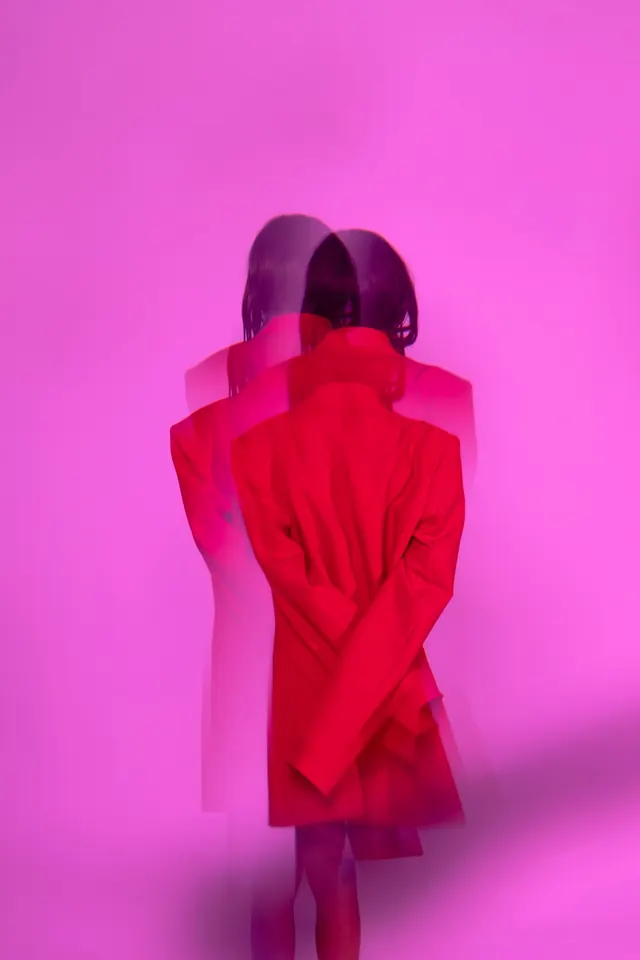 Motion Blur Portrait in Pink