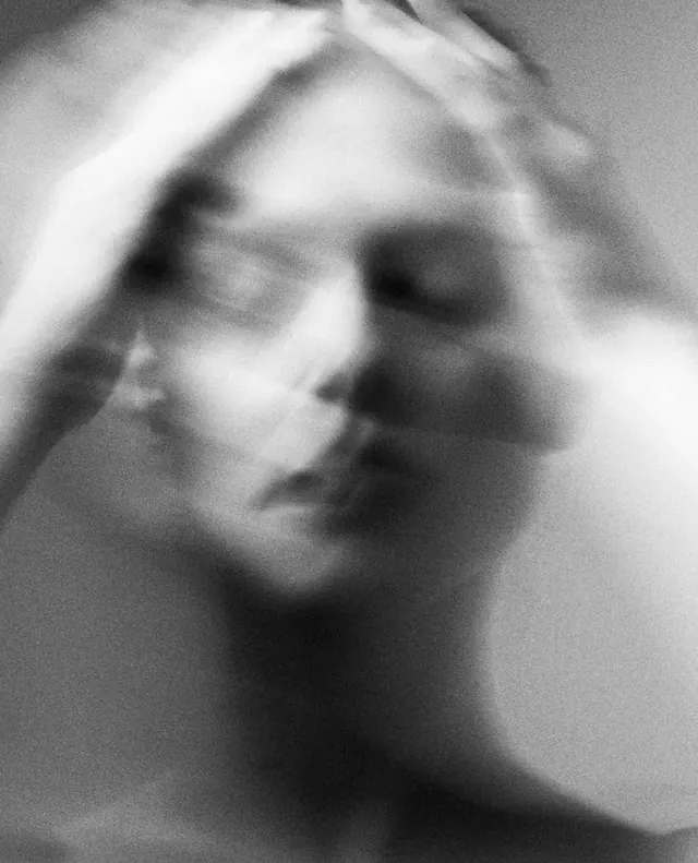 Blurred Portrait Study, monochrome, abstract
