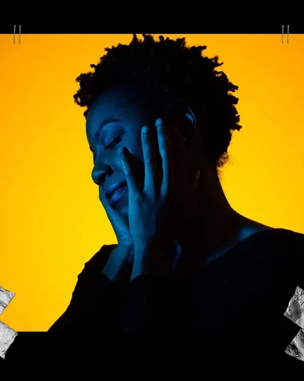 High-Contrast Portrait with Yellow Background