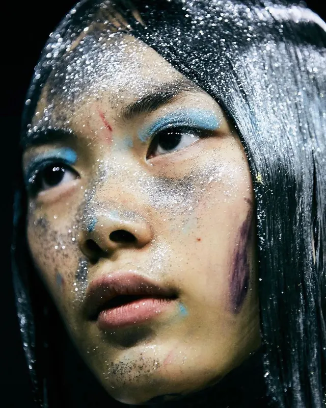 Close-up Portrait with Glitter