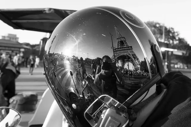 Reflective Motorcycle Helmet Close-up