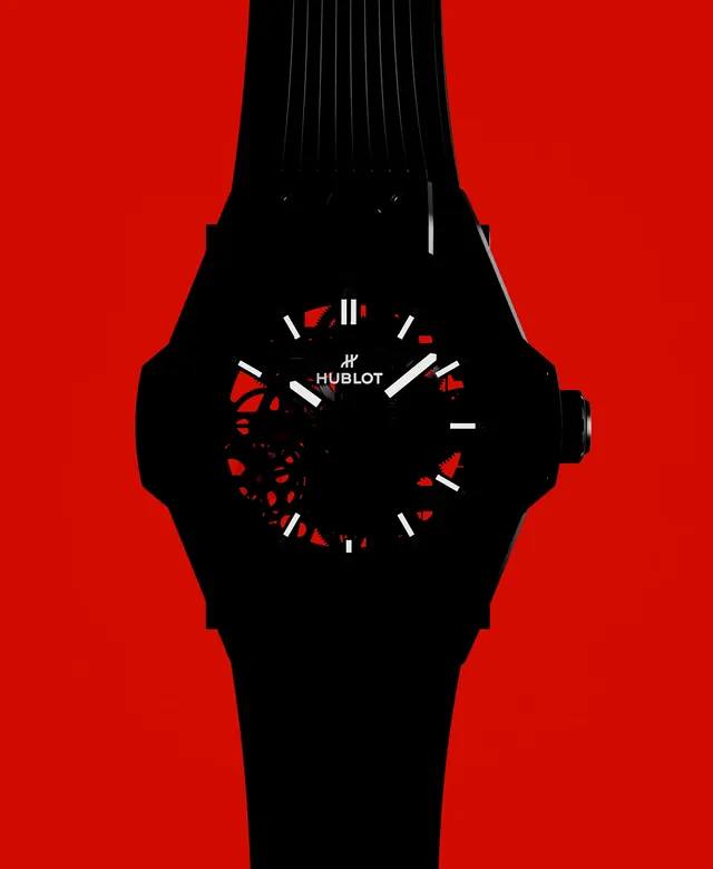 Black Watch on Red Background