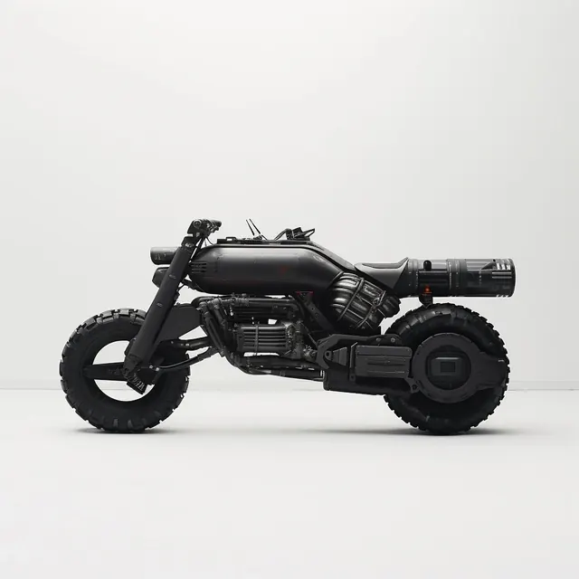 Black Motorcycle Side Profile