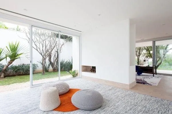Modern Minimalist Interior with Garden View