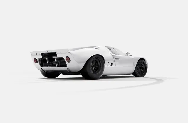 White Classic Car Studio Shot