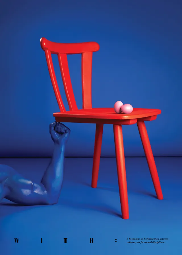 Red Chair and Human Figure Composition