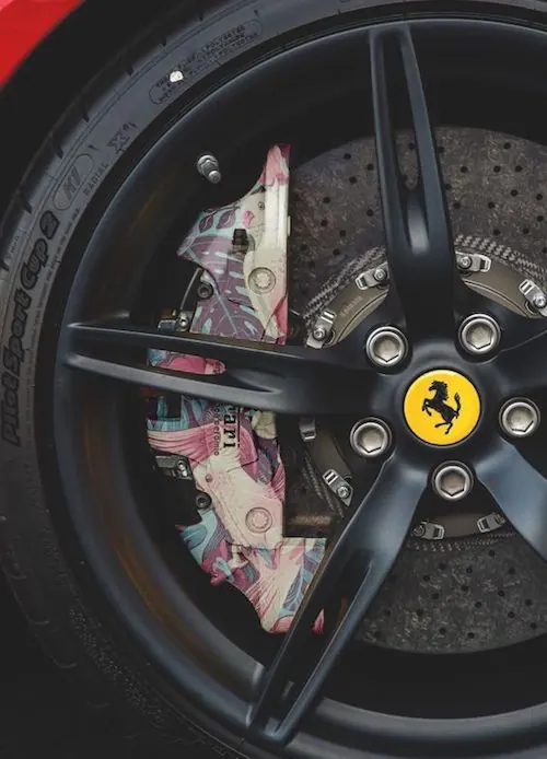 Motorcycle Wheel Detail with Graphic Overlay