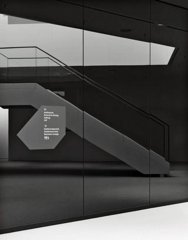 Architectural Interior with Signage, minimal, monochrome, monochrome
