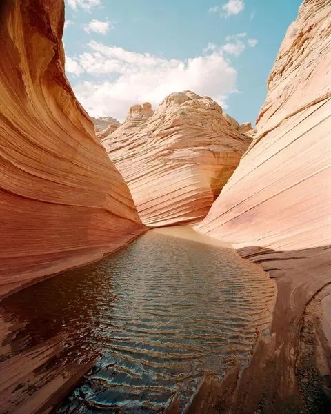 Sandstone Canyon Water Reflection