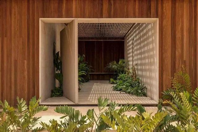Modern Architectural Interior with Wood Siding