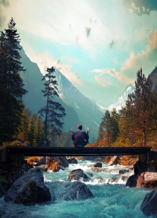 Mountain Landscape with Bridge