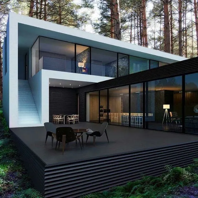 Modernist Glass and Wood Architecture
