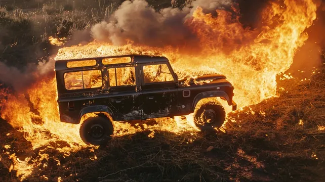 Burning Off-Road Vehicle