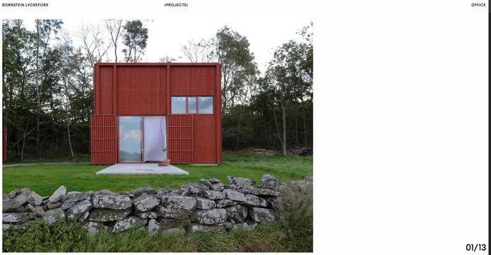 Red Architectural Structure in Landscape