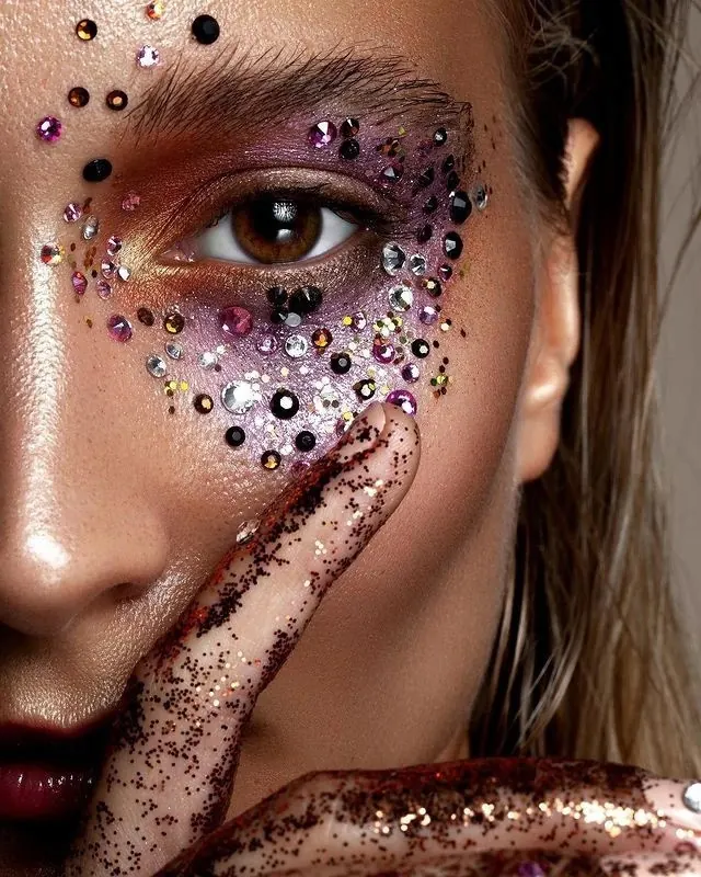 Glitter Eye Makeup Close-up