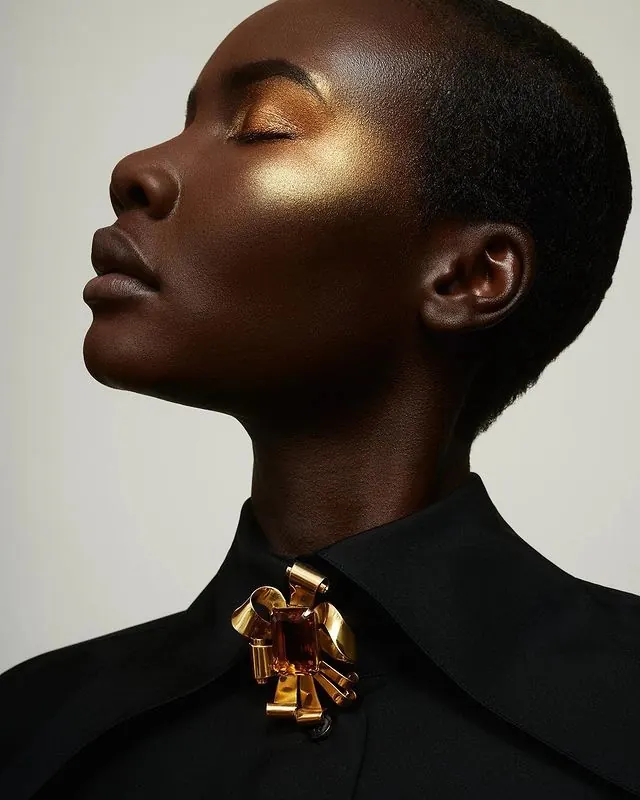 Close-up Portrait with Gold Jewelry