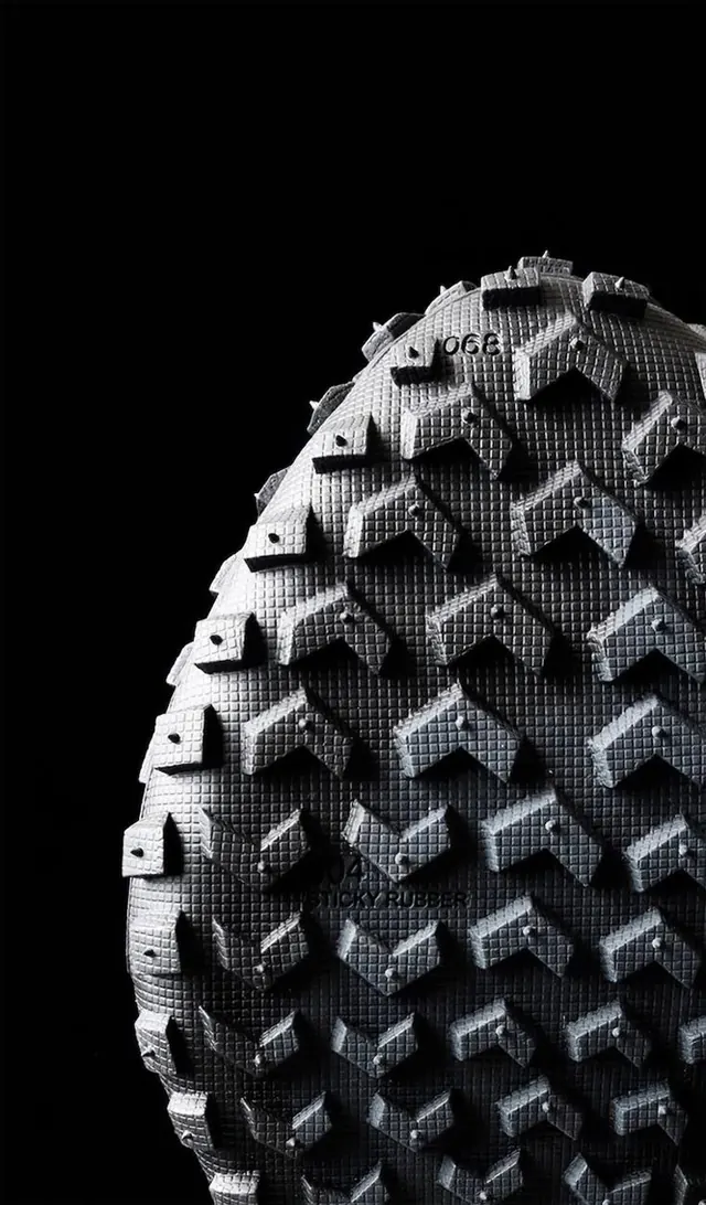 Extreme close-up of tire tread pattern, monochrome, technical, dark