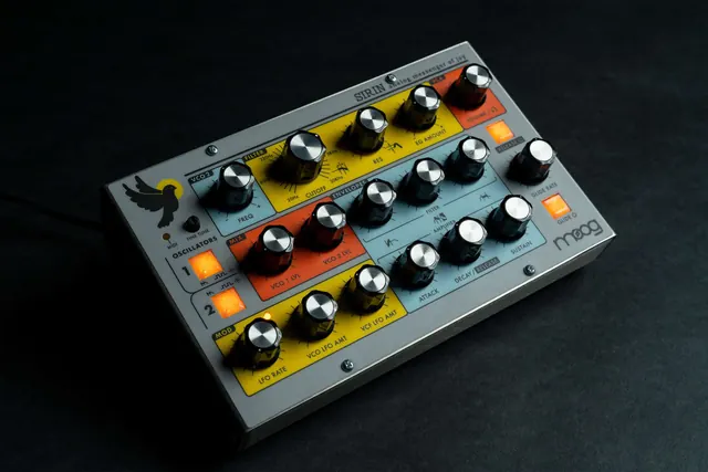 Analog Synthesizer Hardware, photographic, technical, dark