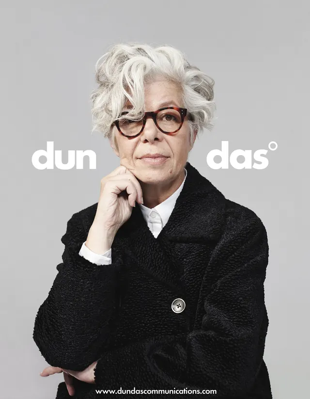 Portrait with Wordmark Overlay
