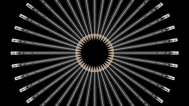 Chornobyl 2021 radial pencil graphic, minimal, geometric, dark