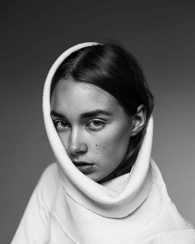 Monochrome Portrait in Knitwear