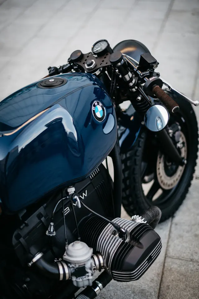Blue Motorcycle Close-up