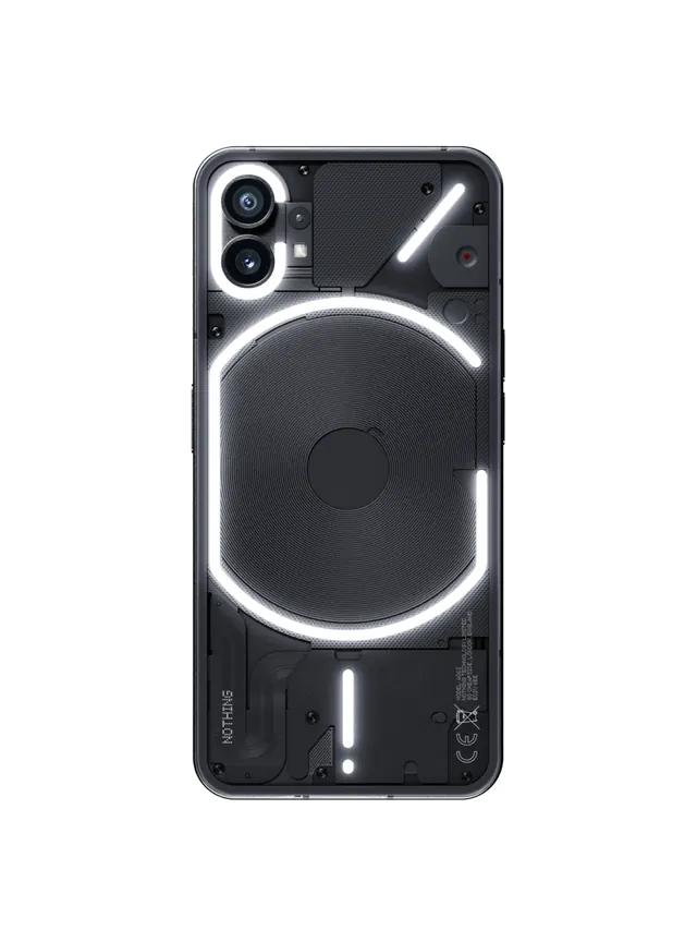 Nothing Phone (1) transparent back with glyph lights, minimal, technical, dark