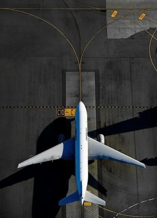 Aerial Airplane Runway View