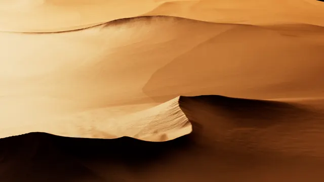 Golden sand dunes close-up, photographic, organic, warm