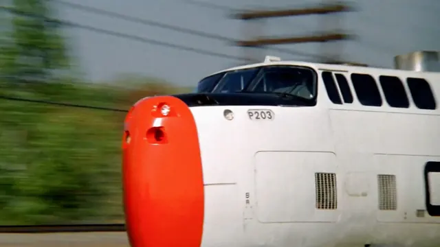 High-Speed Train with Orange Detail