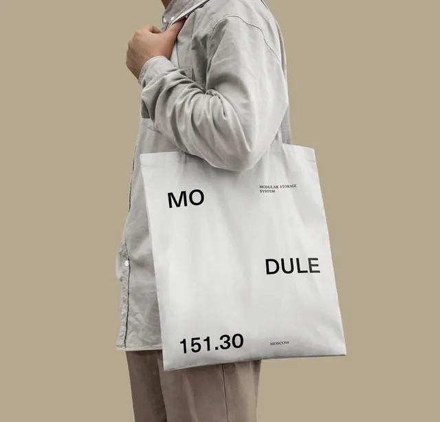 Modular storage tote bag, minimal, light