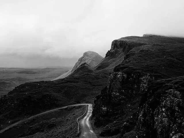 Black and White Mountain Landscape