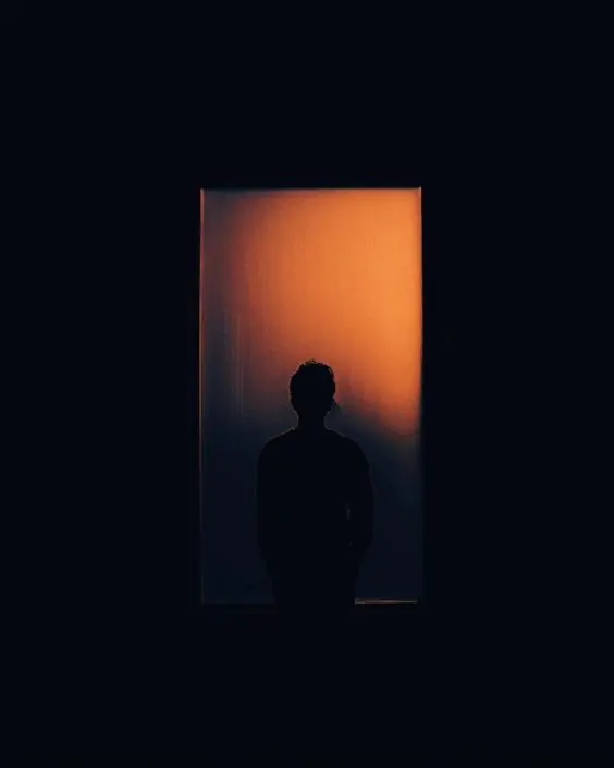 Silhouette in Glowing Portal