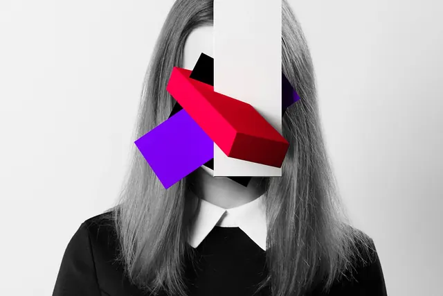 Abstract Geometric Portrait, abstract, 3d-render, high-contrast