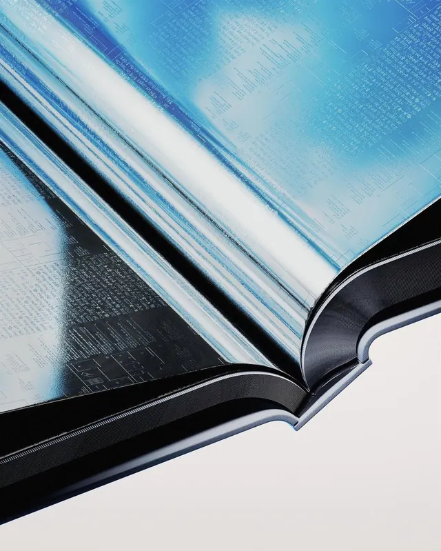 Blue Glossy Page Spread