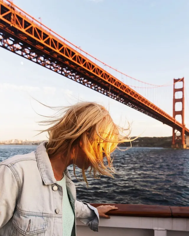 Woman by Golden Gate Bridge