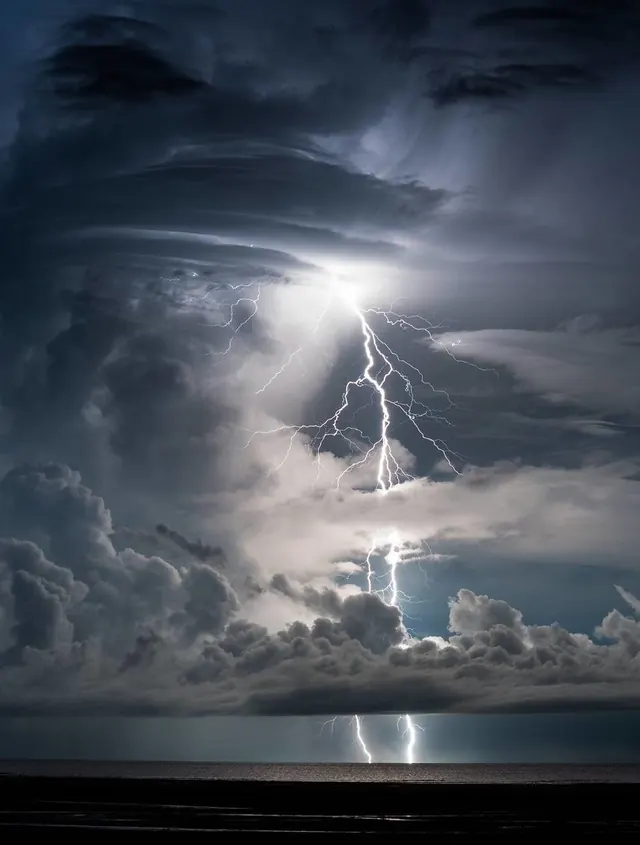 Lightning Storm over Ocean