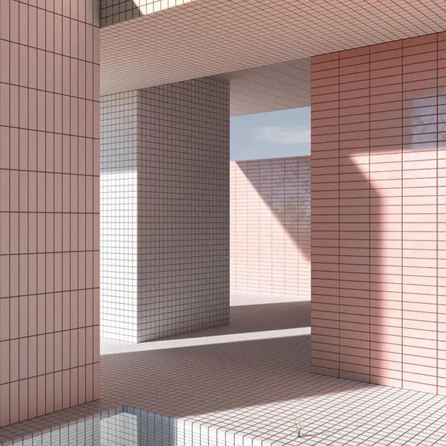 Architectural Grid Study, minimal, geometric, warm