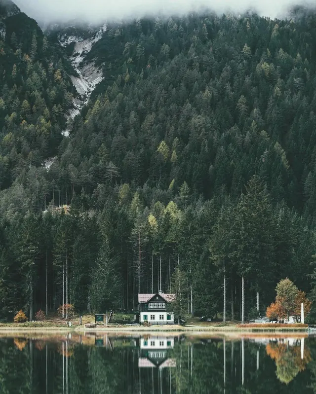 Mountain Cabin Reflection