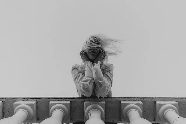 Monochrome Portrait with Abstract Elements